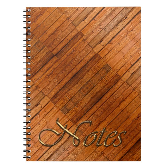 Rustic Wooden Boards Photo-sampled Art Notebook (Front)