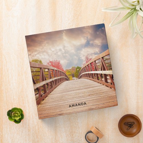 Rustic Wooden Bridge in the Country 3 Ring Binder