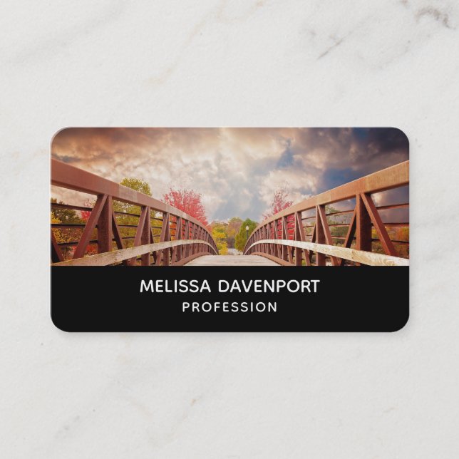Rustic Wooden Bridge in the Country Business Card (Front)