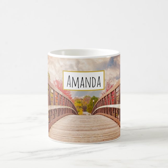 Rustic Wooden Bridge in the Country Coffee Mug (Center)