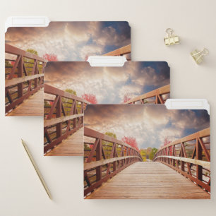 Rustic Wooden Bridge in the Country File Folder