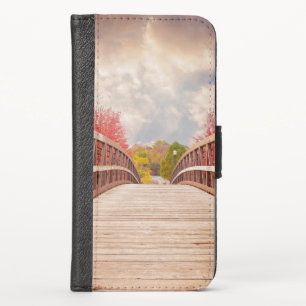 Rustic Wooden Bridge in the Country iPhone X Wallet Case