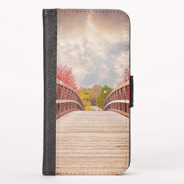 Rustic Wooden Bridge in the Country iPhone Wallet Case (Front)