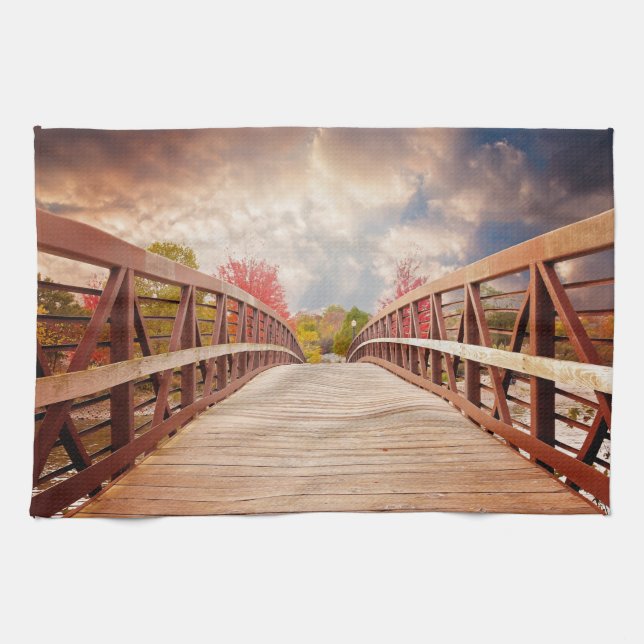 Rustic Wooden Bridge in the Country Kitchen Towel (Horizontal)
