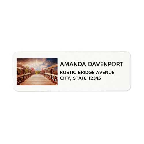 Rustic Wooden Bridge in the Country Label