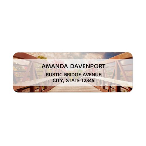 Rustic Wooden Bridge in the Country Label