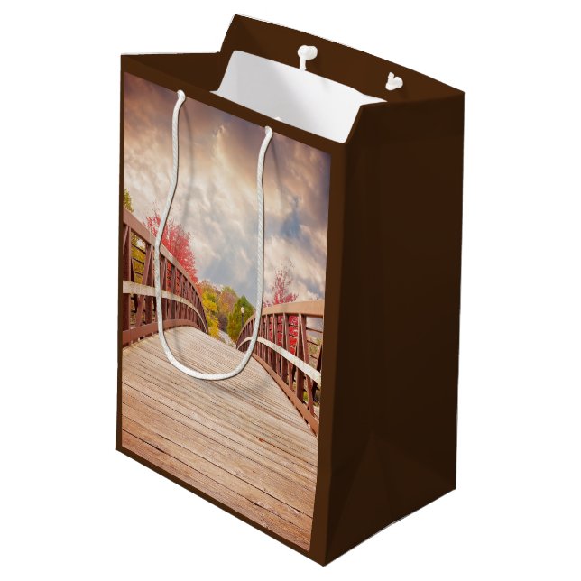Rustic Wooden Bridge in the Country Medium Gift Bag (Back Angled)