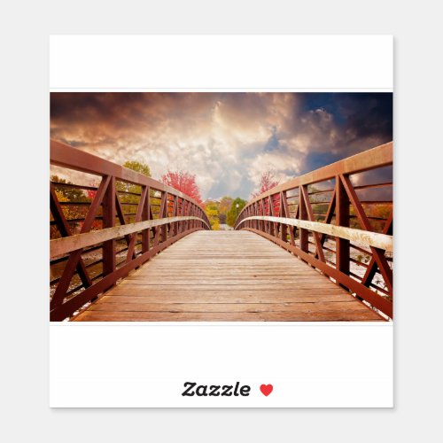 Rustic Wooden Bridge in the Country Sticker