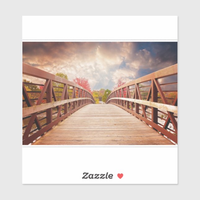 Rustic Wooden Bridge in the Country Sticker (Sheet)