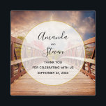 Rustic Wooden Bridge in the Country Wedding Magnet<br><div class="desc">Wedding thank you magnets with a scenic photograph. A wooden bridge leading toward a pathway surrounded by forest trees changing color.</div>