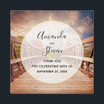 Rustic Wooden Bridge in the Country Wedding Magnet<br><div class="desc">Wedding thank you magnets with a scenic photograph. A wooden bridge leading toward a pathway surrounded by forest trees changing color.</div>