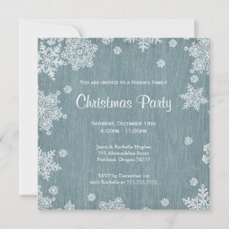Rustic Wooden Christmas Invitation