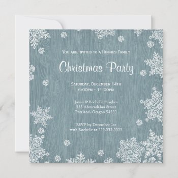 Rustic Wooden Christmas Invitation by Trifecta_Christmas at Zazzle