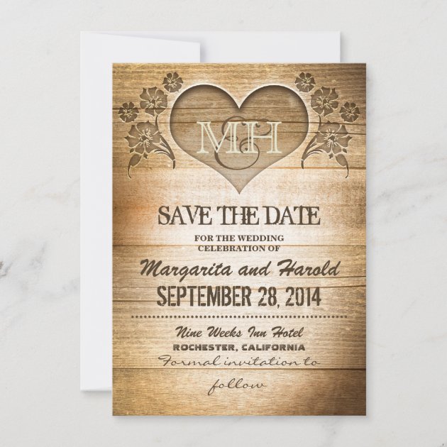 Rustic Wooden Country Save The Date Cards