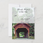 Rustic Wooden Covered Bridge Wedding Rsvp Cards at Zazzle