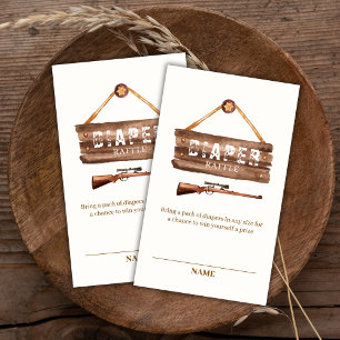 Rustic Wooden Cowboy Diaper Raffle Baby Shower  Enclosure Card