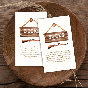 Rustic Wooden Cowboy Gun Books For Baby Shower  Enclosure Card