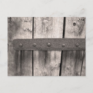Rustic Wooden Door and Hinge Postcard