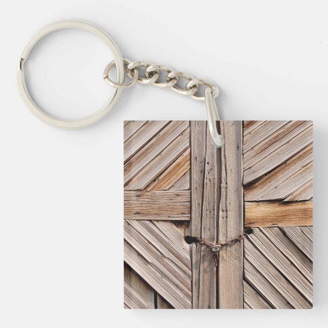 Rustic Wooden Door Keychain (Front)