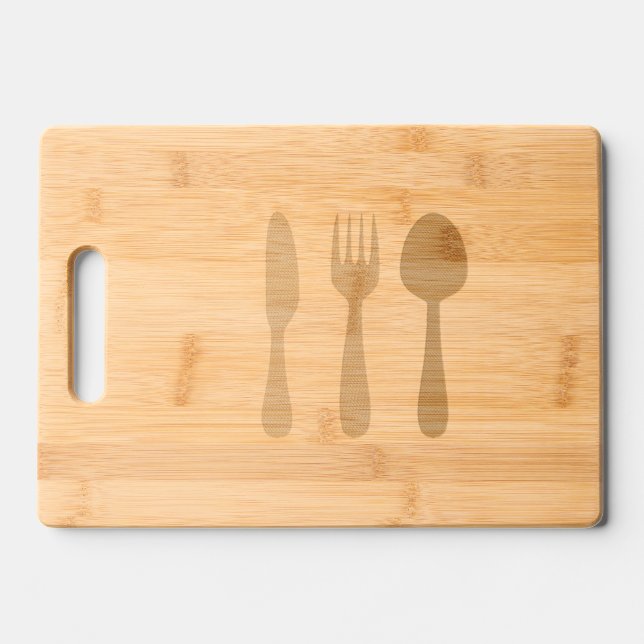 Rustic Wooden Etched Cutting Board (Front)