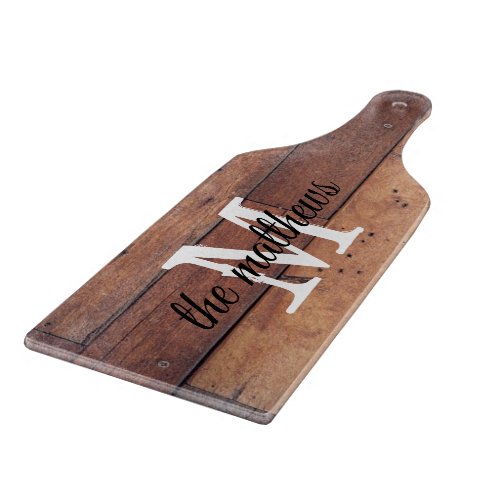 Rustic Wooden Farmhouse Country Monogrammed Cutting Board