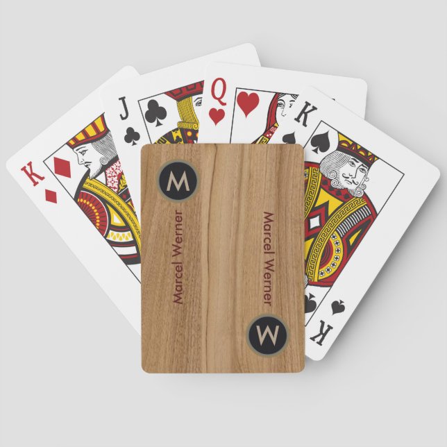 rustic wooden (faux wood) poker cards (Back)