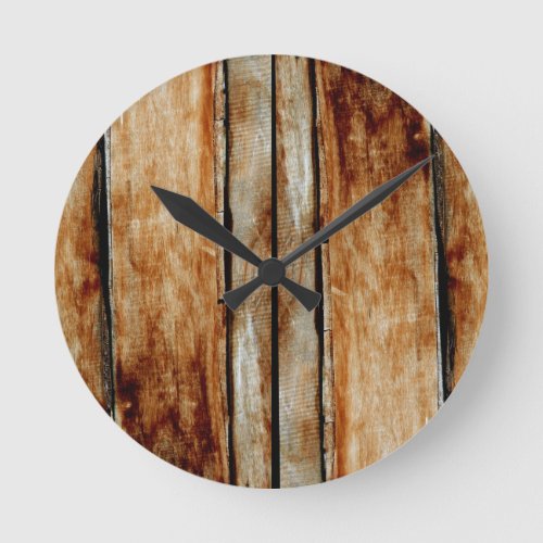 Rustic Wooden Fence Boards Effect Clock