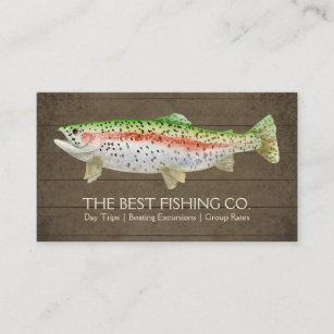 Rustic Wooden Fishing Guide Lake Charter Boat Business Card