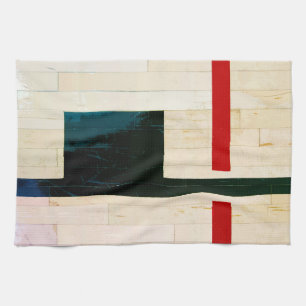 Rustic Wooden Floor Lines and Markings Kitchen Towel