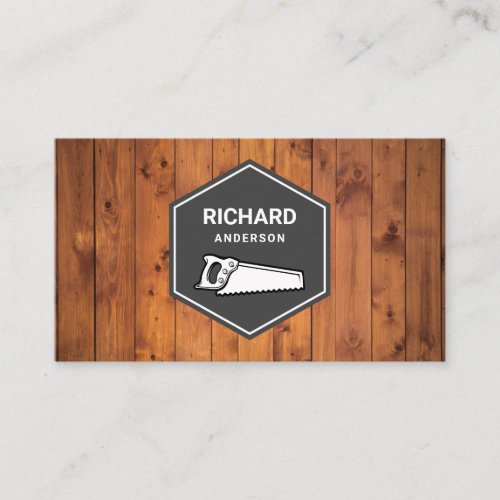 Rustic Wooden Flooring Custom Wood Works Carpenter Business Card