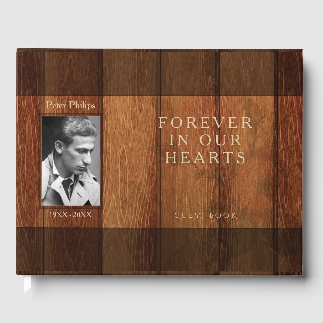 Rustic Wooden Frame Memorial Guest Book 1 (Front)