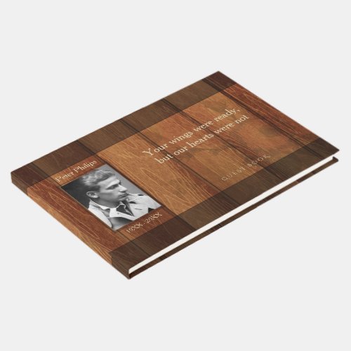 Rustic Wooden Frame Memorial Guest Book 2