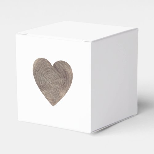 Rustic wooden heart wedding favor box