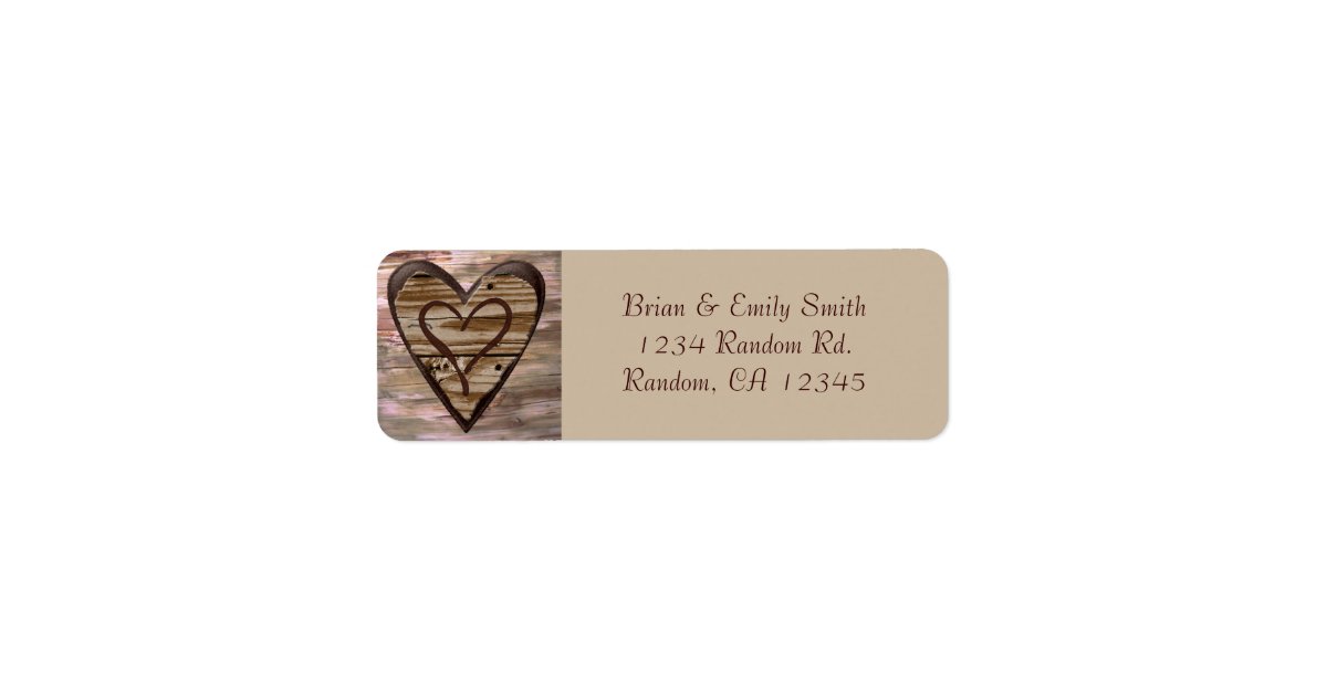 Rustic wooden hearts love return address labels Zazzle