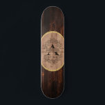 Rustic Wooden Monogram Name Custom Family Name Skateboard<br><div class="desc">Rustic Wooden Monogram Name Custom Family Name design with faux gold glitter, floral elements and elegant typography.</div>