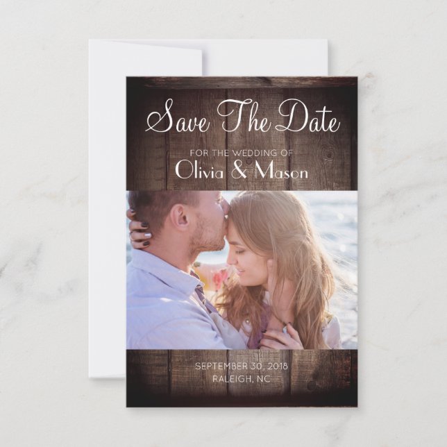 Rustic Wooden Pallet Wedding- Save the Date (Front)