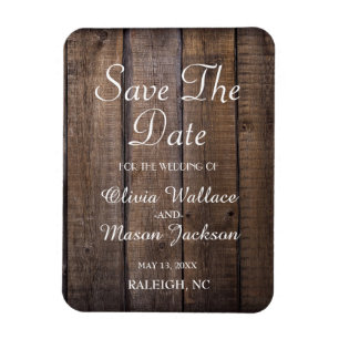Rustic Wooden Pallet Wedding- Save the Date Magnet