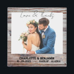 Rustic Wooden Photo Wedding Favor Magnet<br><div class="desc">Rustic Wooden Photo Wedding Favor magnet features rustic wooden background , text & wedding couple photo template. A perfect wedding favor gift for your guests. Please click on the personalize button to customize it with your text or photo.Kindly visit my store " loveyouart" for other or similar designs . IMAGE...</div>