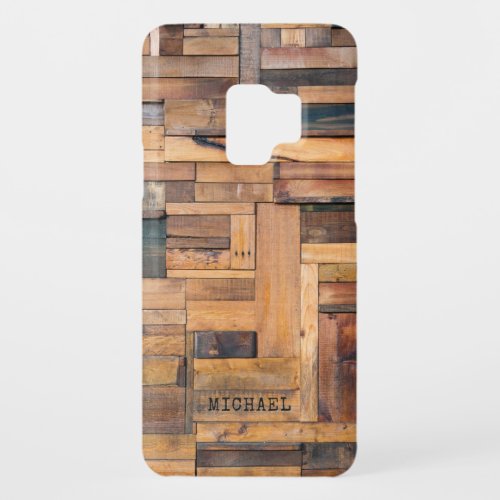 Rustic Wooden Planks Timber Personalized Name Case_Mate Samsung Galaxy S9 Case