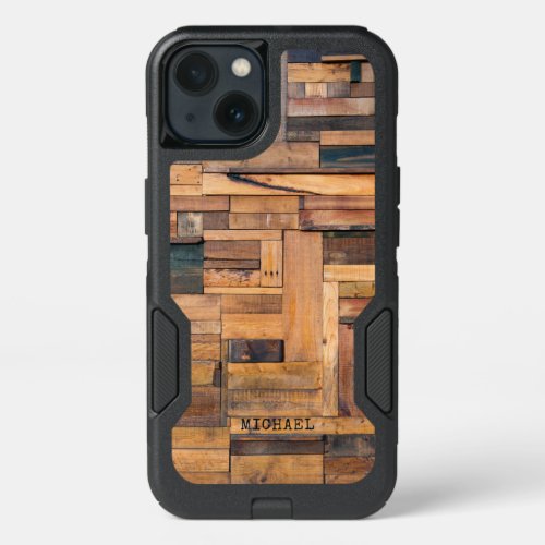 Rustic Wooden Planks Timber Personalized Name iPhone 13 Case