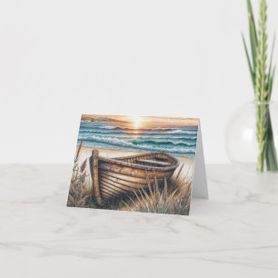 Rustic Wooden Rowboat Note Card