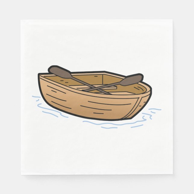 Rustic Wooden Rowboat on Water Napkins (Front)