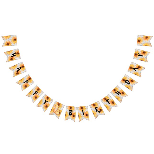 Rustic Wooden Textured Fall Birthday Bunting Flags (All)