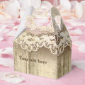 Rustic Wooden Vintage Lace Party Favor Boxes | Zazzle