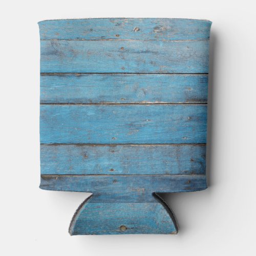 Rustic Wooden Wall Aged Texture Can Cooler