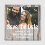 Rustic Wooden Wedding Save the Date Photo Magnet<br><div class="desc">Rustic Wooden Wedding Save the Date Photo magnet is a perfect unique design for your guests for wedding theme like rustic .It features wooden background , template for photo & text . Please click on the personalize button to customize it with your text & photo.Kindly visit my store " loveyouart"...</div>