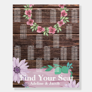 Rustic Wooden Wedding Seating Chart Foam Board