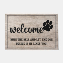 Rustic wooden Welcome paw funny quotes vintage