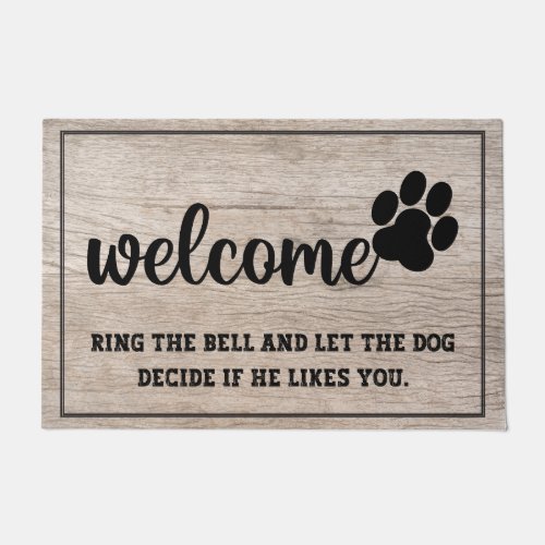 Rustic wooden Welcome paw funny quotes vintage Doormat