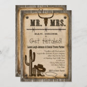 Rustic Wooden Western Style Wedding Invitation (Front/Back)